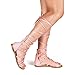 Dream Pairs Women's RAIL Knee High Gladiator Flat Sandals