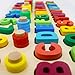 GETIANLAI 4-in-1 Wooden Blocks Puzzle Board Set Alphabet ABC, Numbers and Letters for Toddlers Preschool Teaching Early Education Toy