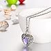 Valyria Angel Wing Birthstone Memorial Urn Necklace Stainless Steel Cremation Jewelry,Light Purple(June)
