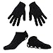 Codream Cotton Men's Gel Moisturizing Gloves and Socks Instantly Repair Eczema Dry Rough and Cracked Hands and Feet Gel Lining with Essential Oils and Vitamins Black