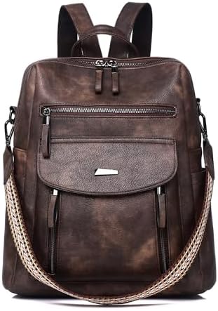 artwell women anti-theft backpack purse leather ladies convertible rucksack bag Amazon.com: Artwell Women Leather Backpack Purse PU Leather Rucksack  Convertible Handbag College Bookbag Shoulder Tote Bag with Tassel (Brown),  14.9