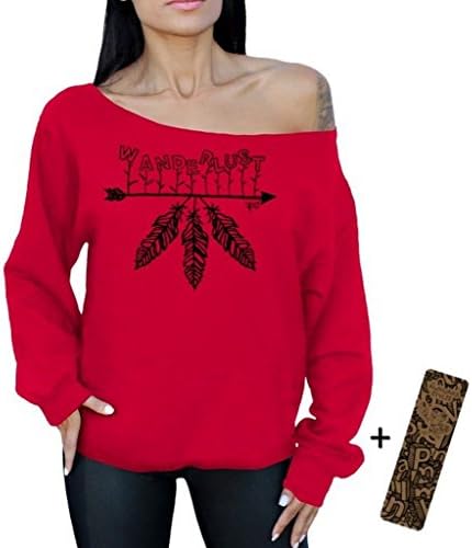 Awkwardstyles Wanderlust Off The Shoulder Oversized Sweatshirt + Bookmark