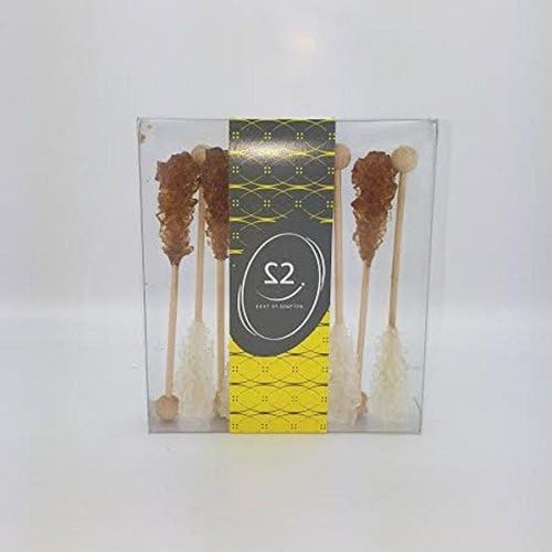 Orientis Gourmet Set of 10 Brown & White Sugar Crystal Candy Sticks Coffee Tea - WS2-B-BC10