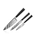 Ginsu Gourmet Chikara Series Forged 3-Piece Japanese Steel Utility, Paring, and Chef's Knife Set – Cutlery Set with 420J Stainless Steel Kitchen Knives, 07218DS