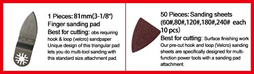 Maslin 75 pcs Mix Sanding paper + 2 pcs sanding pad for Fein Dremel multi function power tool,sandpaper to oscillating tool accessories - Thumbnail 4