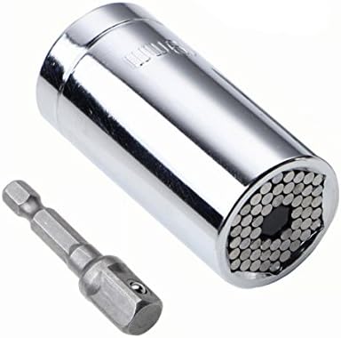 Universal Socket with Wrench, Lovingvs 7-19mm Multi-function Hand Tools Universal Repair Tools Metric Wrench for Power Drill Adapter Professional Socket (S)