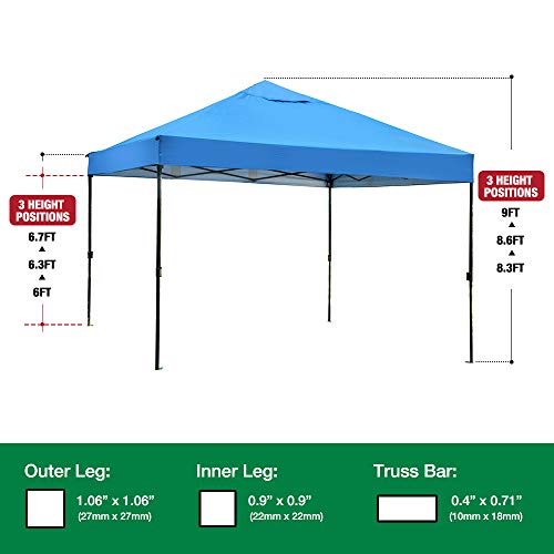 kdgarden Ez Pop Up Canopy Tent Outdoor Commercial Instant Shelter with Roller Carry Bag, 10 by 10 Feet, Navy Blue
