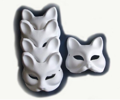 Set of 5 Fancy Dress Costume tool DIY handmade mask mask mask summer festival cosplay mask fox surface material (japan import)