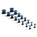 Ruifan 16pcs Surgical Steel Screw Tunnel Gauge Ear Expander Stretching Kit Plugs Piercing -8 Pairs 14g-00g (1.6mm-10mm) Blue Plated