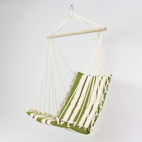 Hängestuhl, Hängesessel Green Stripes Holzstab Breite 90 cm, GH 120 cm FRANK FLECHTWAREN – Bild 4