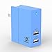 iXCC 20W Dual USB Ports Wall Charger High Speed Charging Travel Charger for iPhone 7 / 6s / Plus, iPad, Galaxy, LG, Nexus and More - Blue