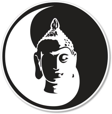 Amazon Com Ak Wall Art Buddha Peace Black White Yin Yang Vinyl