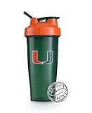 BlenderBottle Collegiate Classic 28-Ounce Shaker Bottle, University of Miami Hurricanes - Green/Orange
