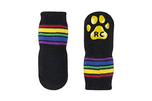 Download RC Pet Products Pawks Dog Socks, X-Large, Rainbow Stripes