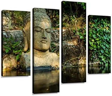 Mysterious Buddha Canvas Wall Art Hanging Paintings Modern Artwork Abstract Picture Prints Home Decoration Gift Unique Designed Framed 4 Panel