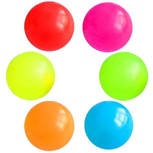 Stress Relief Balls 6Pack Glow in The Dark SticktoTheWall Balls Sticky Ball TearResistant