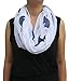 Lina & Lily Women's Whale Animal Print Infinity Loop Scarf (White)