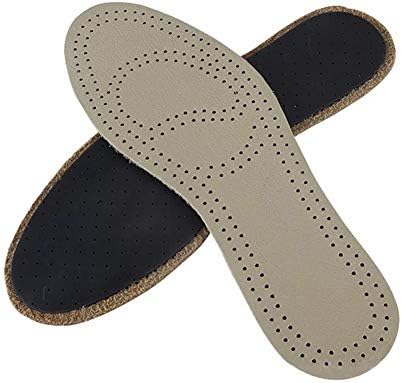 First Layer Cowhide Leather Insole Leather Patch Latex Insole Mens or Womens Breathable Shock Absorber Insoles (6.5)