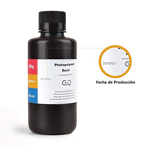ELEGOO-LCD-UV-405nm-ABS-Like-3D-Resina-Rpida-para-LCD-Impresora-3D-500g-Fotopolmero-Resina-Gris