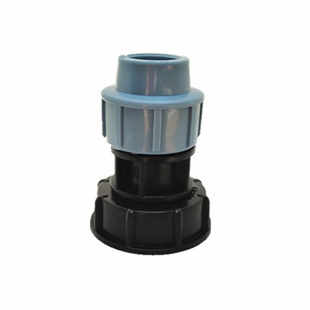 IBC Tank Thread Connector POWERTOOL IBC Tank Adapter S60X6 to Mdpe Water Pipe Fittings for IBC Water Tanks (Straight Outlet 25mm)