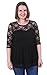 Sapphyra Women's Half Sleeve Lace Casual Loose Fit Tunic Plus Size Tops 1X-5X