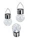 Sogrand Hanging Solar Lights Outdoor Decorations Home Decor Globe Light Ornaments Deal of The Day Prime Today Decorative Garden Lamp Pure White LED Crackle Glass Globes for Yard Patio Tree Party