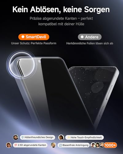 SMARTDEVIL [3 Pack Tempered Glass for Samsung Galaxy S26 - HD Screen Protector Made of 9H Screen Protector,Bubble-Free Installation,Fingerprint Unlock & Face ID Compatible,Case Friendly