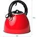 Vremi 2 quart Whistling Tea Kettle for Stovetop - Stainless Steel Hot Water Kettles and Tea Pots - 8 cup Small Petite Cute Cool Modern Fast Boil Loud Whistle Gas or Electric Stove Top Teapot - Red