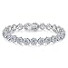 Bamoer Mother's Day Gift Luxury Ros(White) Gold Plated Bracelet with Sparkling White Cubic Zirconia Stones for Women
