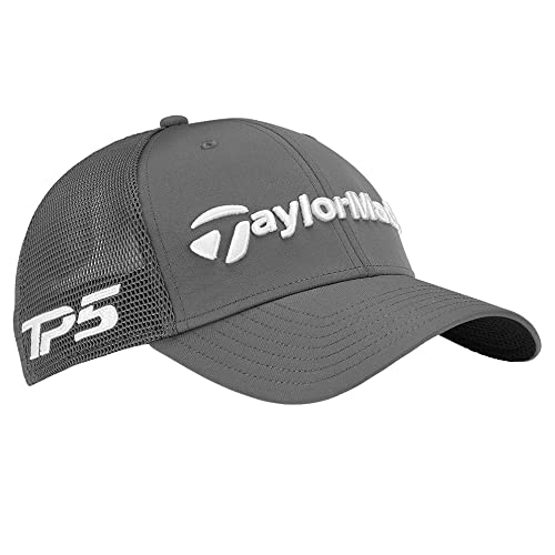 TaylorMade Men's Tour Cage Hat - Charcoal, Structured Fitted Design, Moisture-Wicking, PGA Tour Style