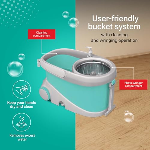 Spotzero by Milton Prime Spin Mop Portable Mop Bucket with Wringer on