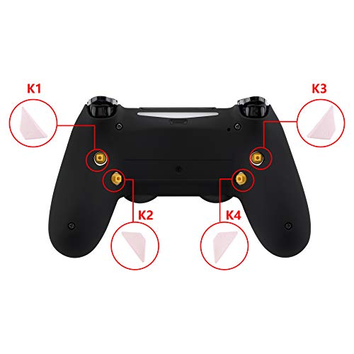 thumbnail image 2 of Chrome Pink Glossy Replacement Redesigned Back Buttons K1 K2 K3 K4 Paddles For PS4 Controller Dawn Remap Kit – Retail 2 of 11