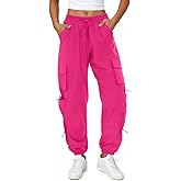 COPYLEAF Womens Parachute Cargo Pants with Pockets Quick Dry Hiking Pants Lightweight Water-Resistant Baggy Joggers