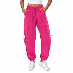 COPYLEAF Womens Parachute Cargo Pants with Pockets