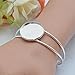 Silver-tone Bezel Blank Bracelet For Men and Women Pack of 5 Fit 1Inch Round Cabochon,adjustable