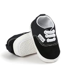 RVROVIC Baby Boys Girls Shoes Canvas Toddler Sneakers Anti-Slip Infant First Walkers 12Color (11cm (0-6months), Black)