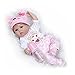 Dirance 16 Inch Lifelike Reborn Toddlers Doll Open Eyes Soft Silicone Vinyl Full Body Realistic Pink Girl Doll Realife Newborn Baby Doll Outfits, Kids Gift for Ages 3+,Under 50 Dollars (Pink)