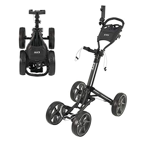 KVV 4 Wheel Foldable/Collapsible Golf Push Cartwith Super Strong