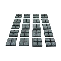 EnderToys Locking Dungeon Tiles - Floor Tiles (20x Pieces), Terrain Scenery Tabletop 28mm Miniatures Role Playing Game, 3D Printed Paintable