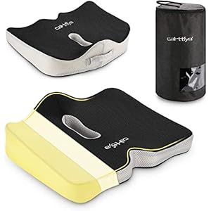 Carttiya Seat Cushion Large – Memory Foam Back Support Cushion for Office Chair, Car Seat or Wheelchair, Recliner, Desk Chair, Office Seat Pads for Back