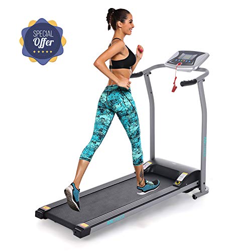 Folding Electric Treadmill Incline Motorized Running Machine Smartphone APP Control for Home Gym Exercise (Z-1.5 HP- Silver-Not with APP Control- Not Incline)