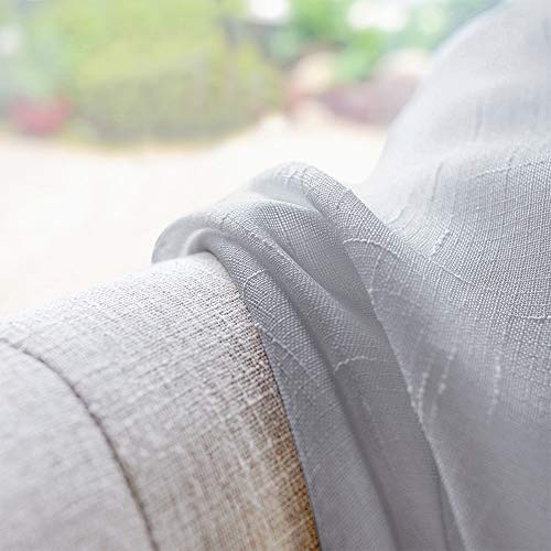 image for NICETOWN Bedroom Linen Look Curtains, Rod Pocket & Back Tab Semi-Trans