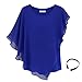 Fashion Story Women Casual T-Shirt Short Sleeve Chiffon Top Crew Loose Blouse Bat Sleeve