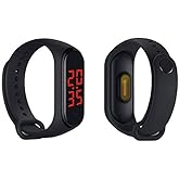 TRACER Bracelet Smart Wristband Watch Body Temperature Measuring Real-time Display Smartwatches,Waterproof - Black
