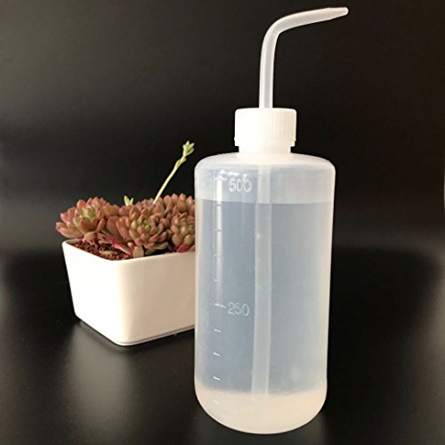 Watering Bottle 500ML with Leak-proof O-ring for Indoor Plants Succulent Cactus Plastic Squeeze Water Can Long Nozzle Bend Mouth Waterer Bonsai Terrarium Orchids Seedling Lab Wash Label Tattoo Device