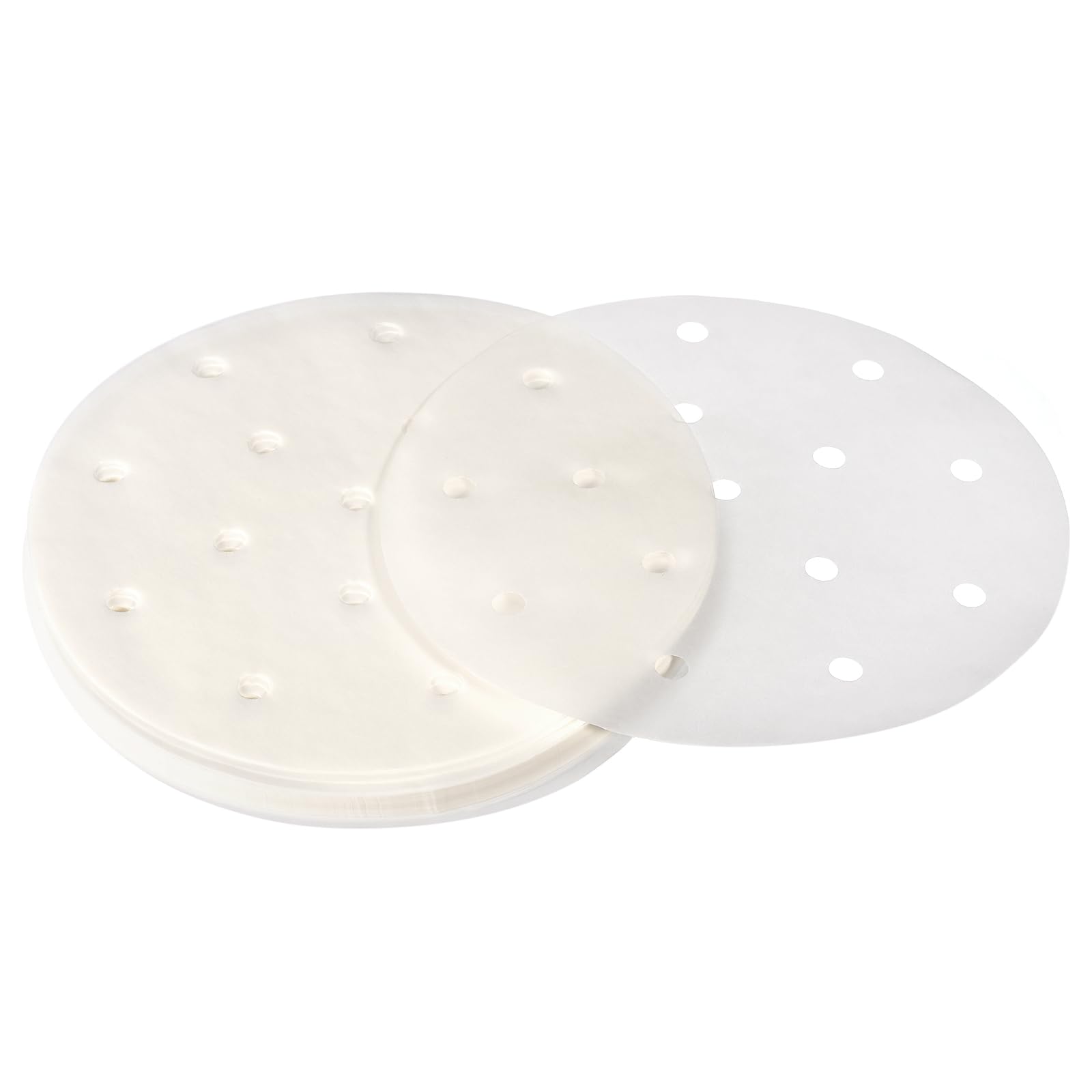 uxcell 200pcs Air Fryer Parchment Paper, 6 Inch Round Air Fryer Liner, Non-Stick Baking Paper for Air Fryers Bamboo Steamer, White