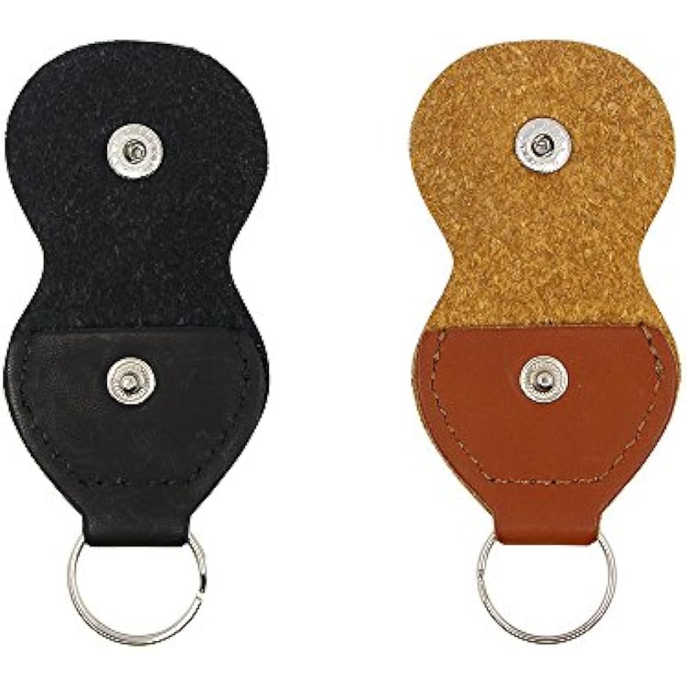 Guitar Picks Holder Case Leather Keychain Plectrum Fob Cases Bag (2