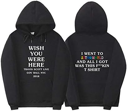 Soulsign Astroworld WISH YOU WERE HERE Hoodie Sweatshirt,black-4,XL