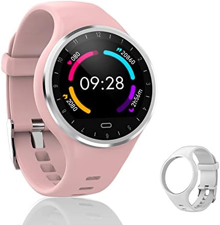 スマートウォッチレディースピンクスマートブレスレットIP67防水活動量計多機能万歩計歩数計運動用腕時計着信通知/Lineなど通知音楽制御 気象 天気 目覚まし時計 長い待機時間 遠隔撮影アプリ通知長座注意 iphone Android対応 互換性 日本語 マニュアル付き フリー ストラップ OUMANSMART