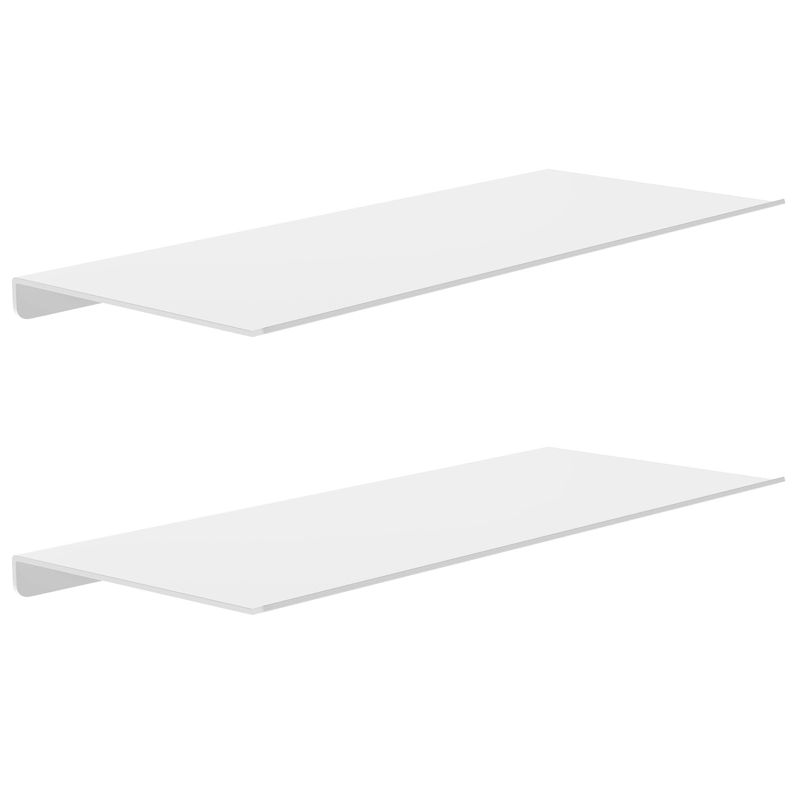 Photo 1 of MKO 12" Floating Shelves for Wall, Small Metal Wall Mounted Shelf for Bathroom, Bedroom, Living Room, Kitchen, Little Hanging Shelves for Books/Storage/Room Decor 2 Packs, White